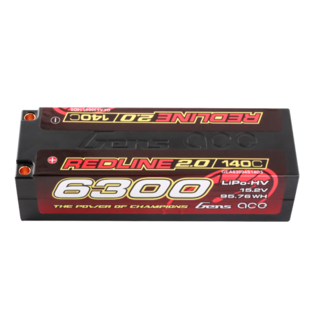 Gens Ace 6300mAh 4S 140C 15.2V(HV) LiPo aku – 5.0mm bullet – Redline