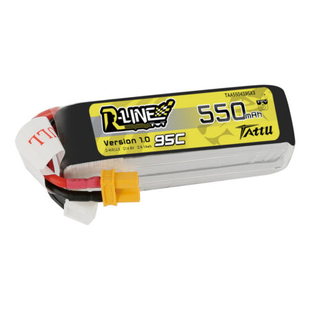 Tattu 550mAh 4S 95C 14.8V LiPo aku – XT30 pistik – R-Line 1.0
