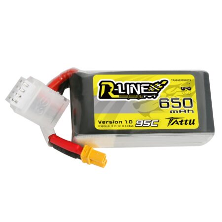 Tattu 650mAh 3S 95C 11.1V LiPo aku – XT30 pistik – R-Line 1.0
