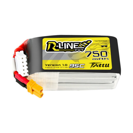 Tattu 750mAh 4S 95C 14.8V LiPo aku – XT30 pistik – R-Line 1.0