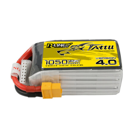 Tattu 1050mAh 6S 130C 22.2V LiPo aku – XT60 pistik – R-Line 4.0