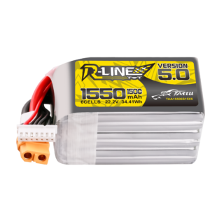Tattu 1550mAh 6S 150C 22.2V LiPo aku – XT60 pistik – R-Line 5.0 - Pilt 1