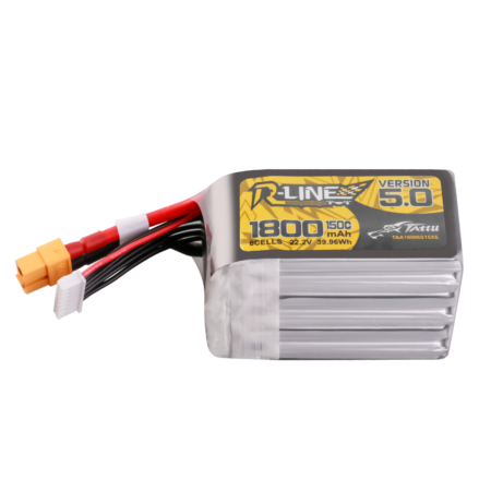 Tattu 1800mAh 6S 150C 22.2V LiPo aku – XT60 pistik – R-Line 5.0