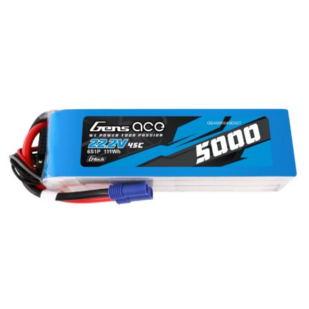 Gens Ace G-Tech 5000mAh 6S 45C 22.2V LiPo aku – EC5 pistik – Ace Classic